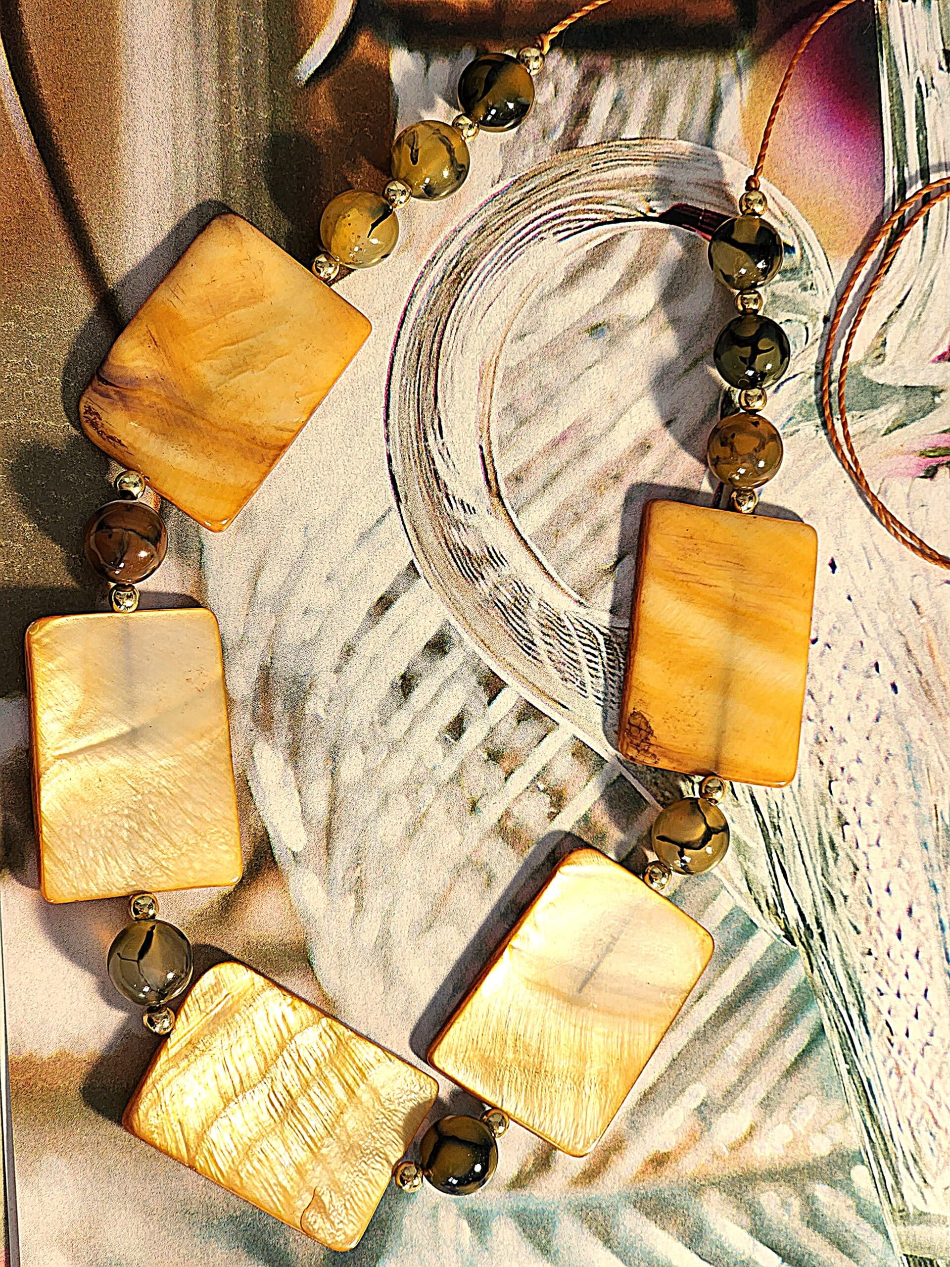 Mother of Pearl and Dragon Agate Necklace - Image 2